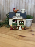 Fresh Eggs Chicken Coop Themed Tea Light Holder with Lots of Chicken Detail