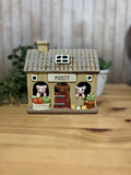 Pigsty Themed Ceramic Tea Light Holder 3 piglets Looking Out