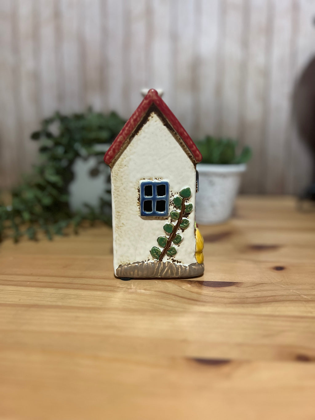 Cow Shed Themed Ceramic Tea Light Holder House Lots of Detail