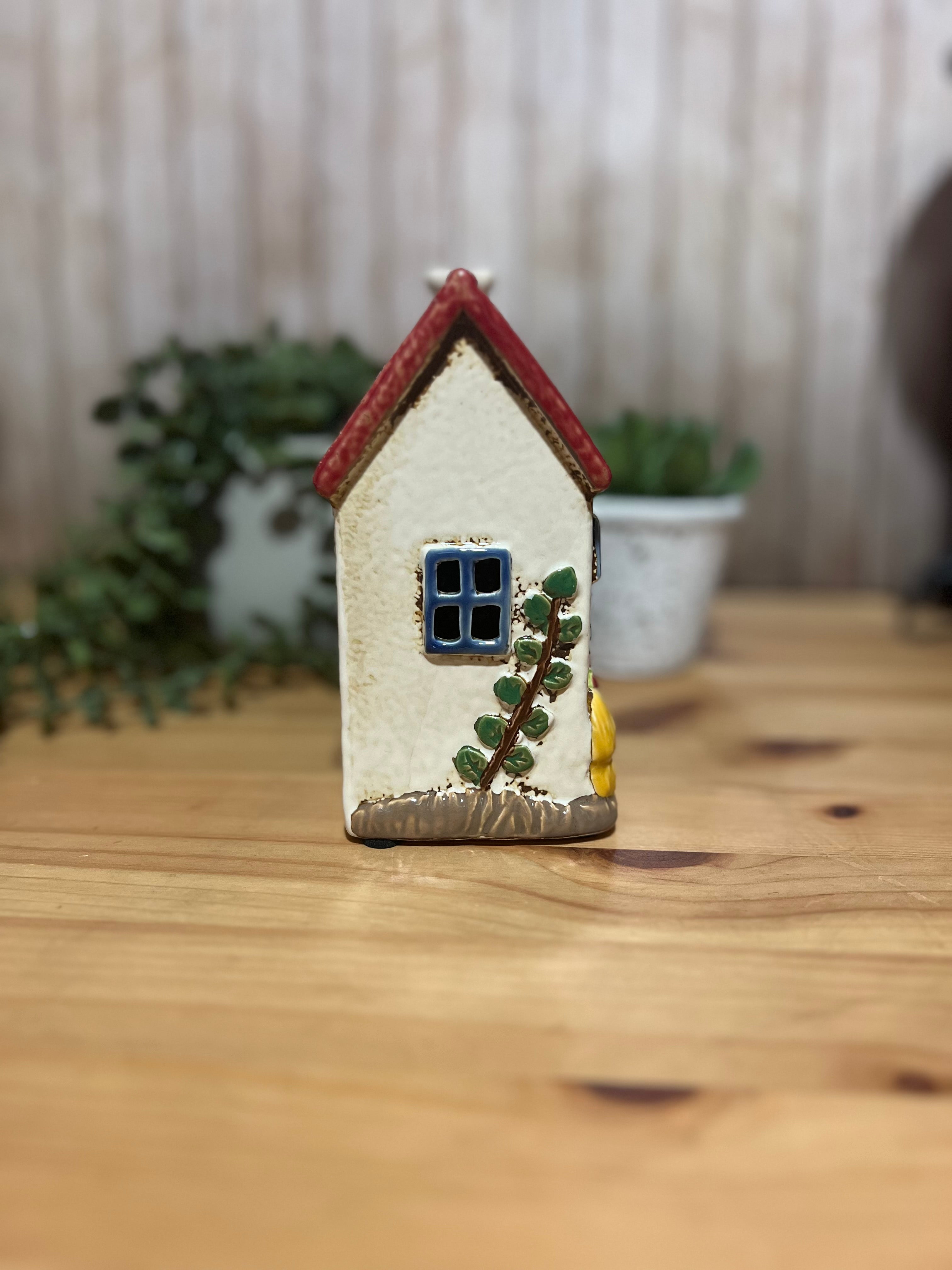 Cow Shed Themed Ceramic Tea Light Holder House Lots of Detail