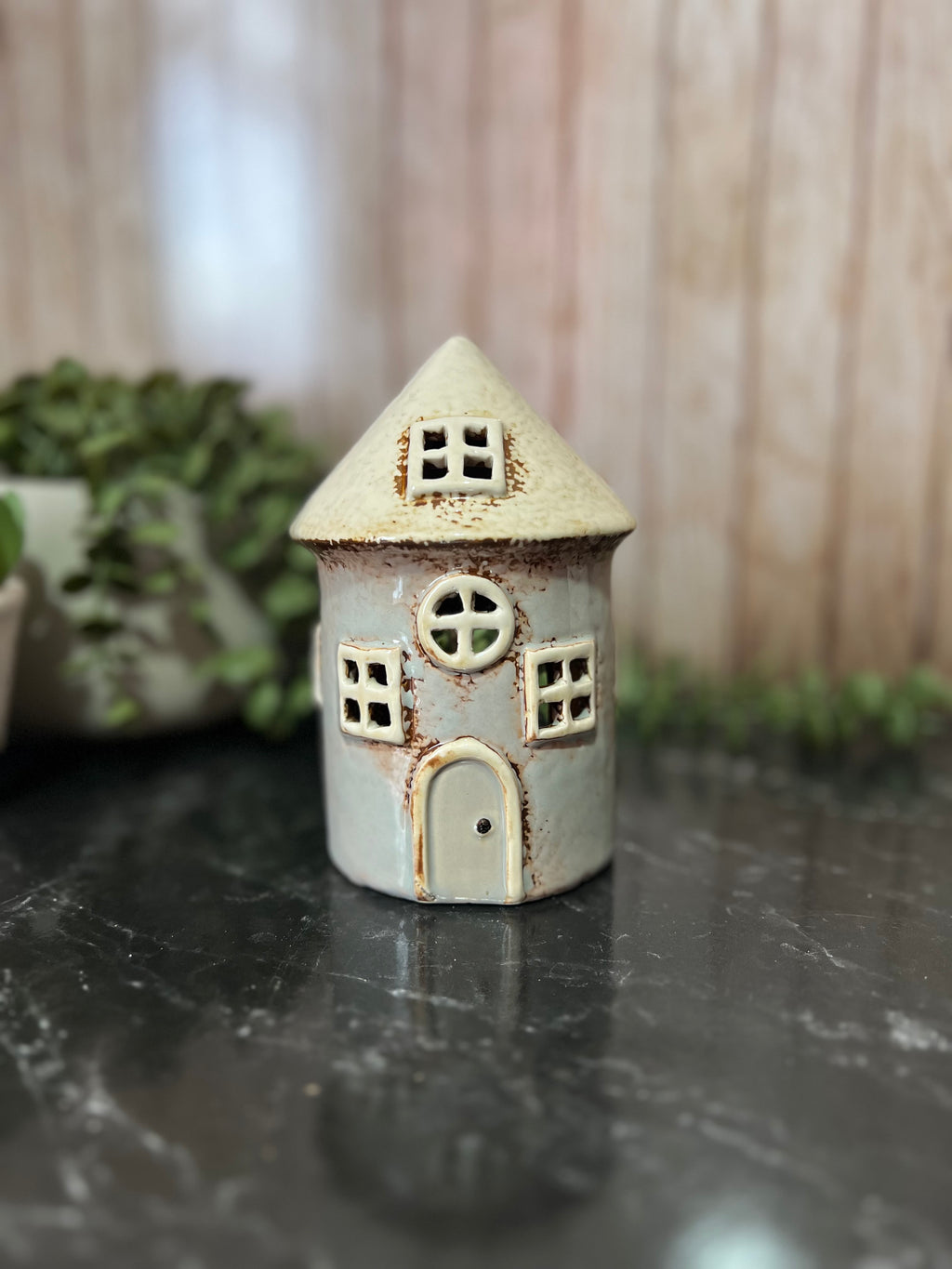 Ceramic Round House Mini Tea Light Holder