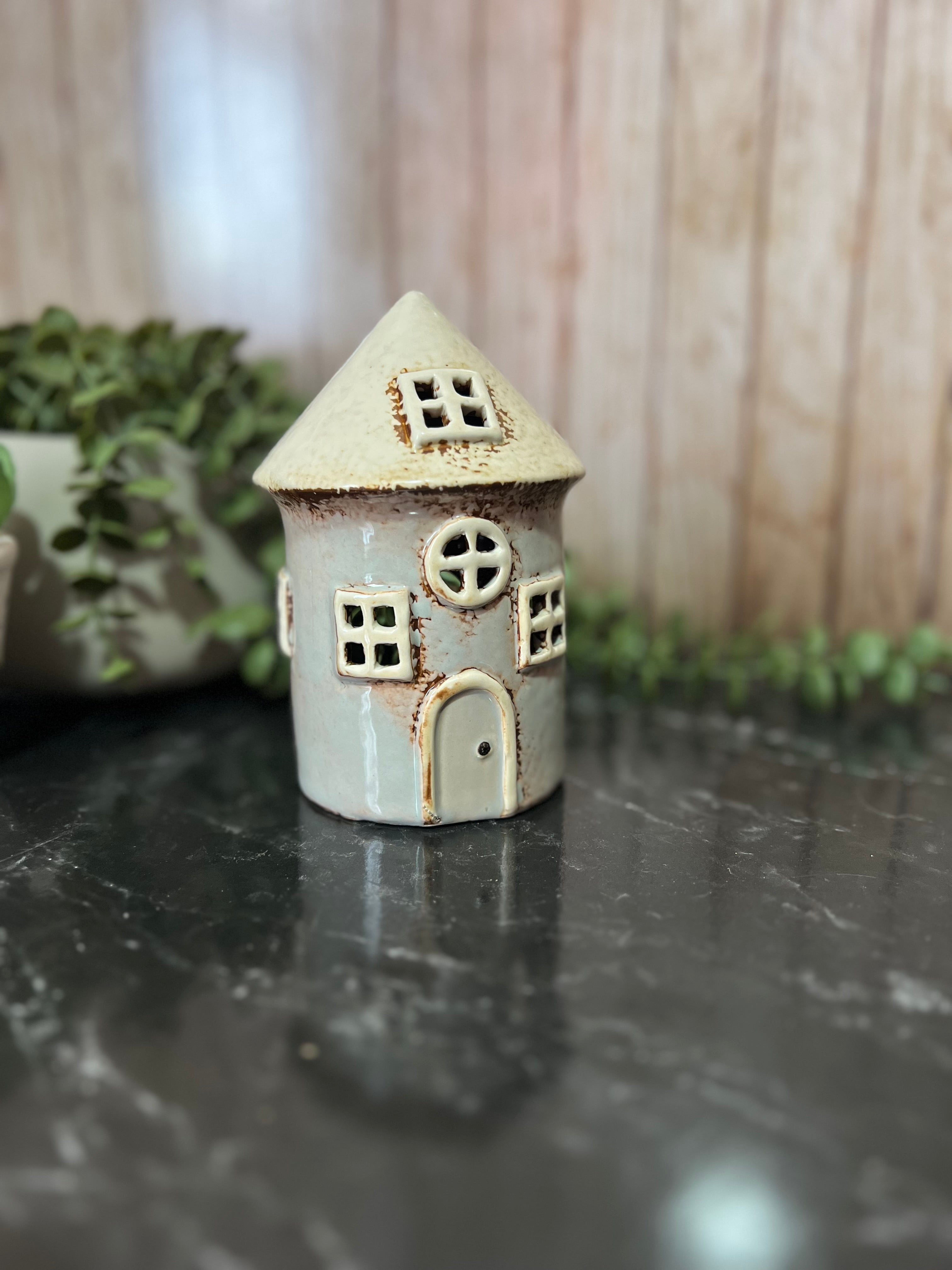 Ceramic Round House Mini Tea Light Holder