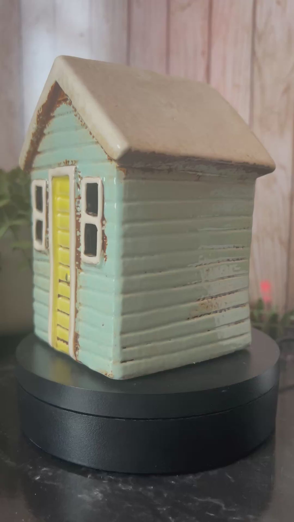 Little Ceramic Beach House Themed Tea Light Holders Aqua Blue or Pink