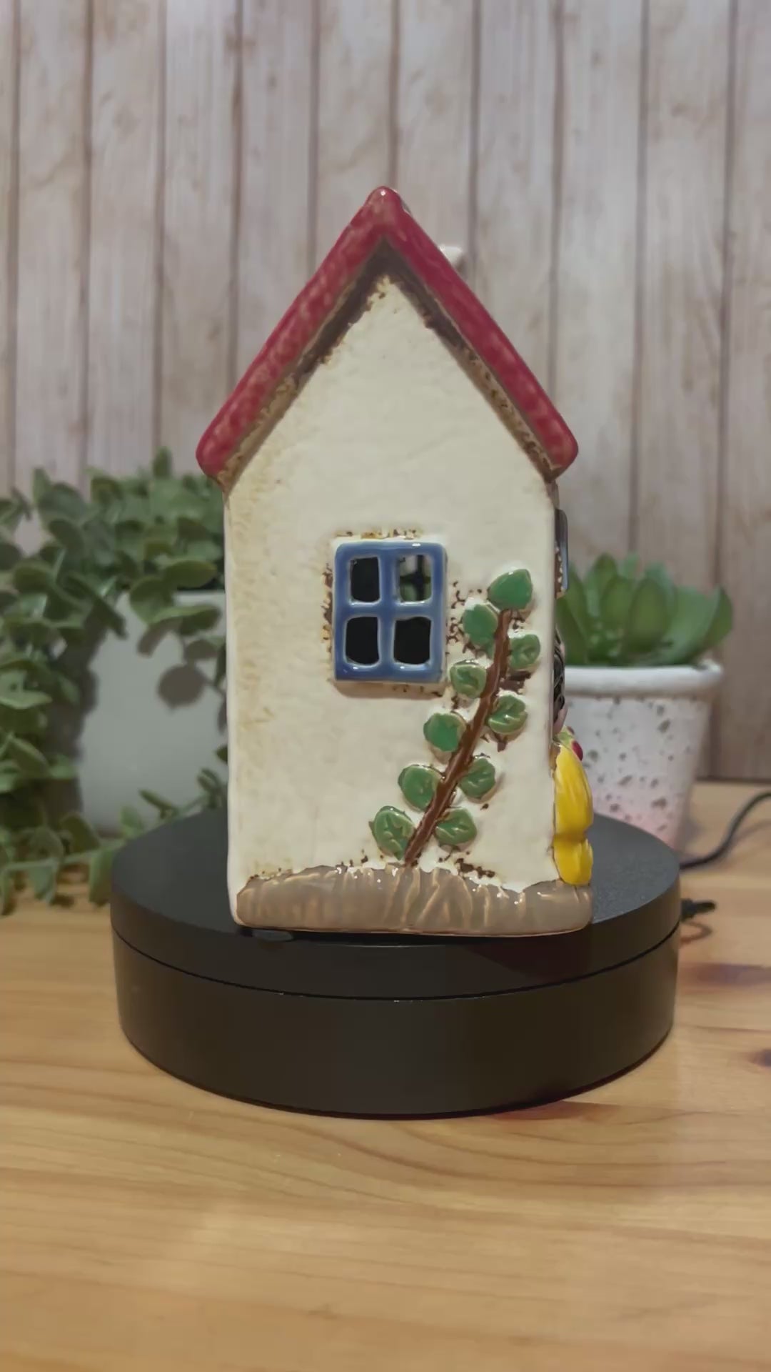 Cow Shed Themed Ceramic Tea Light Holder House Lots of Detail