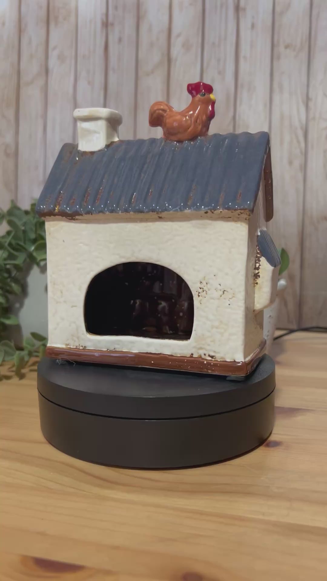 Fresh Eggs Chicken Coop Themed Tea Light Holder with Lots of Chicken Detail